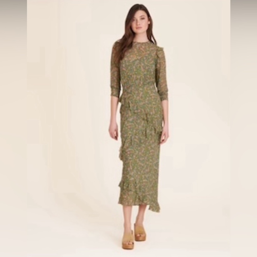 Veronica Beard Tenise Paisley Maxi Dress, new with tags, size 8, Fern Multi
